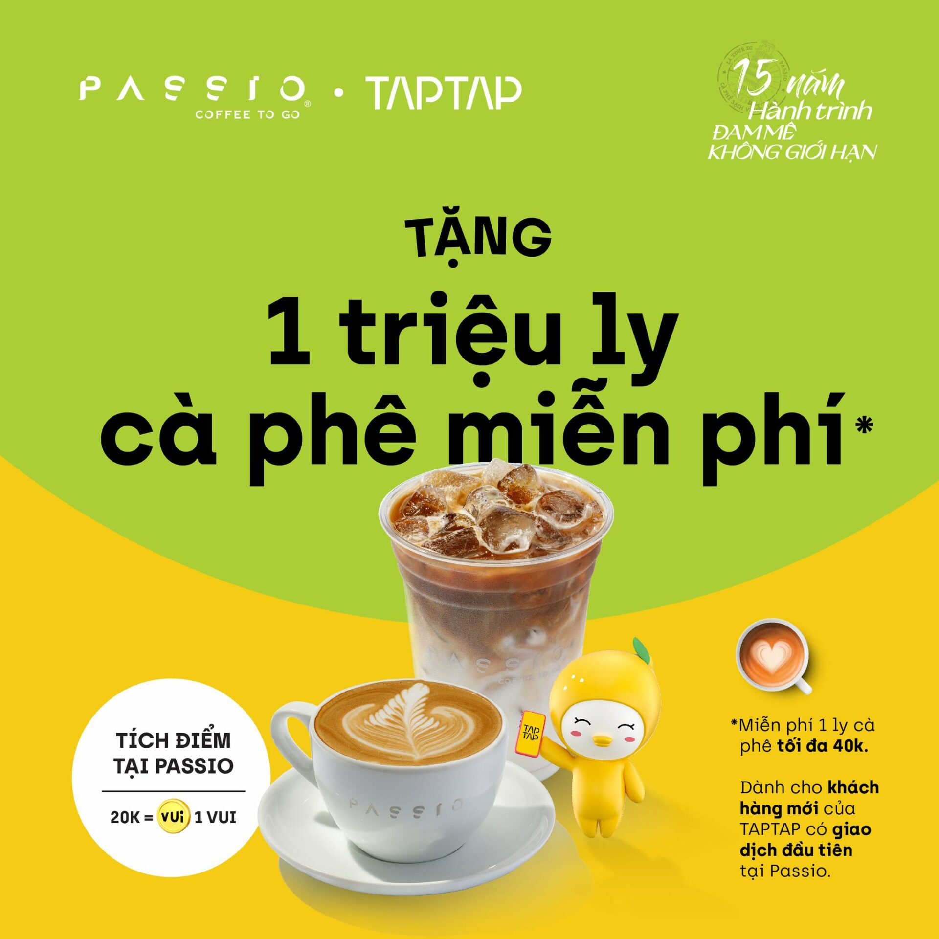 Hình ảnh chương trình TAPTAP Vietnam cùng Passio tặng 1 triệu ly cà phê miễn phí