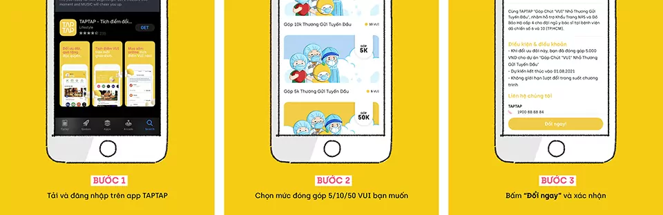 Cùng TAPTAP góp chút "VUI" nhỏ thương gửi tuyến đầu ❤️ 1 TapTap FB 1200x1200 CSR 5a 2