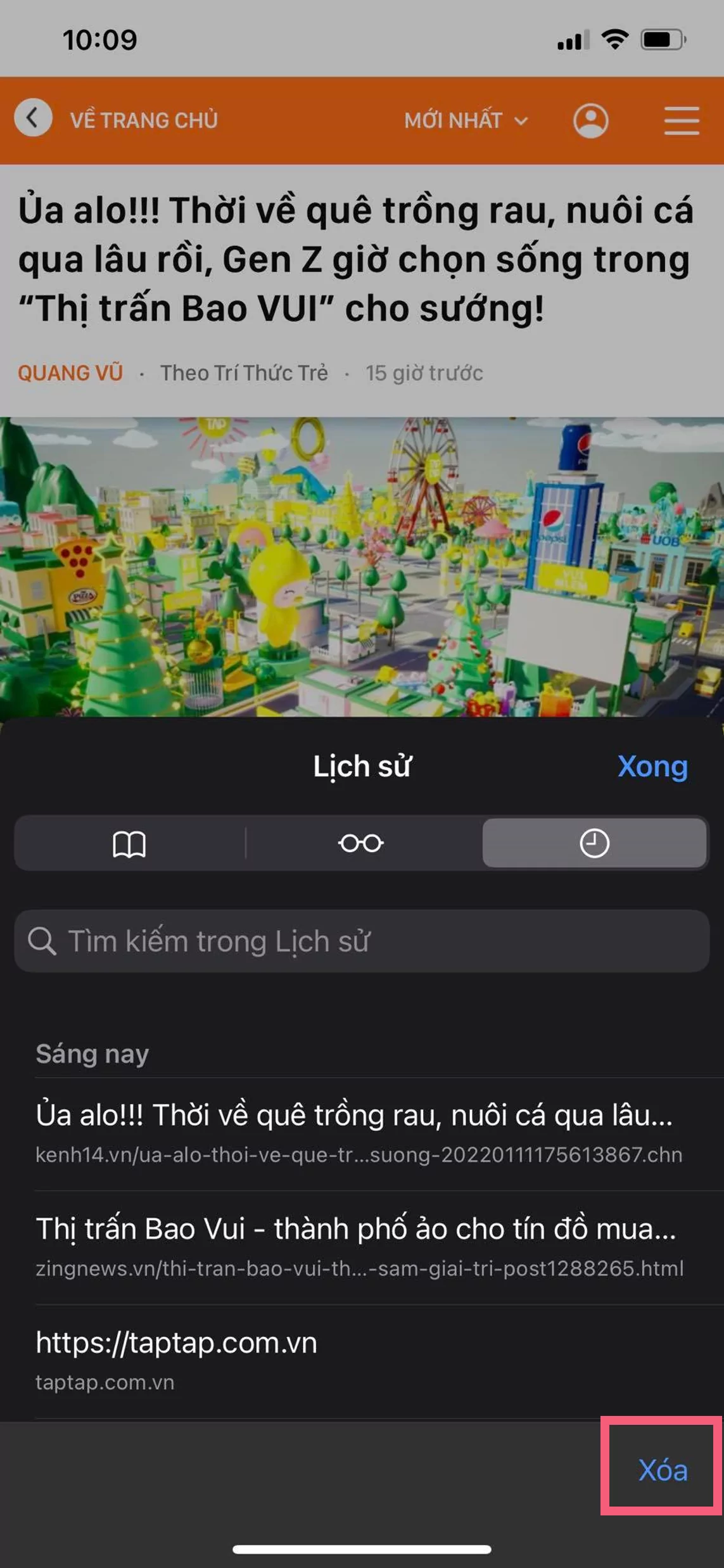 Mẹo tối ưu trải nghiệm khi khám phá Thị trấn Bao VUI 2 clear cache 2