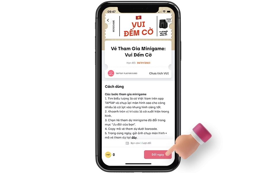 Minigame: Vui Đếm Cờ, Mừng Quốc Khánh 1 TAPTAP VuiDemCo checkin 2023 copy