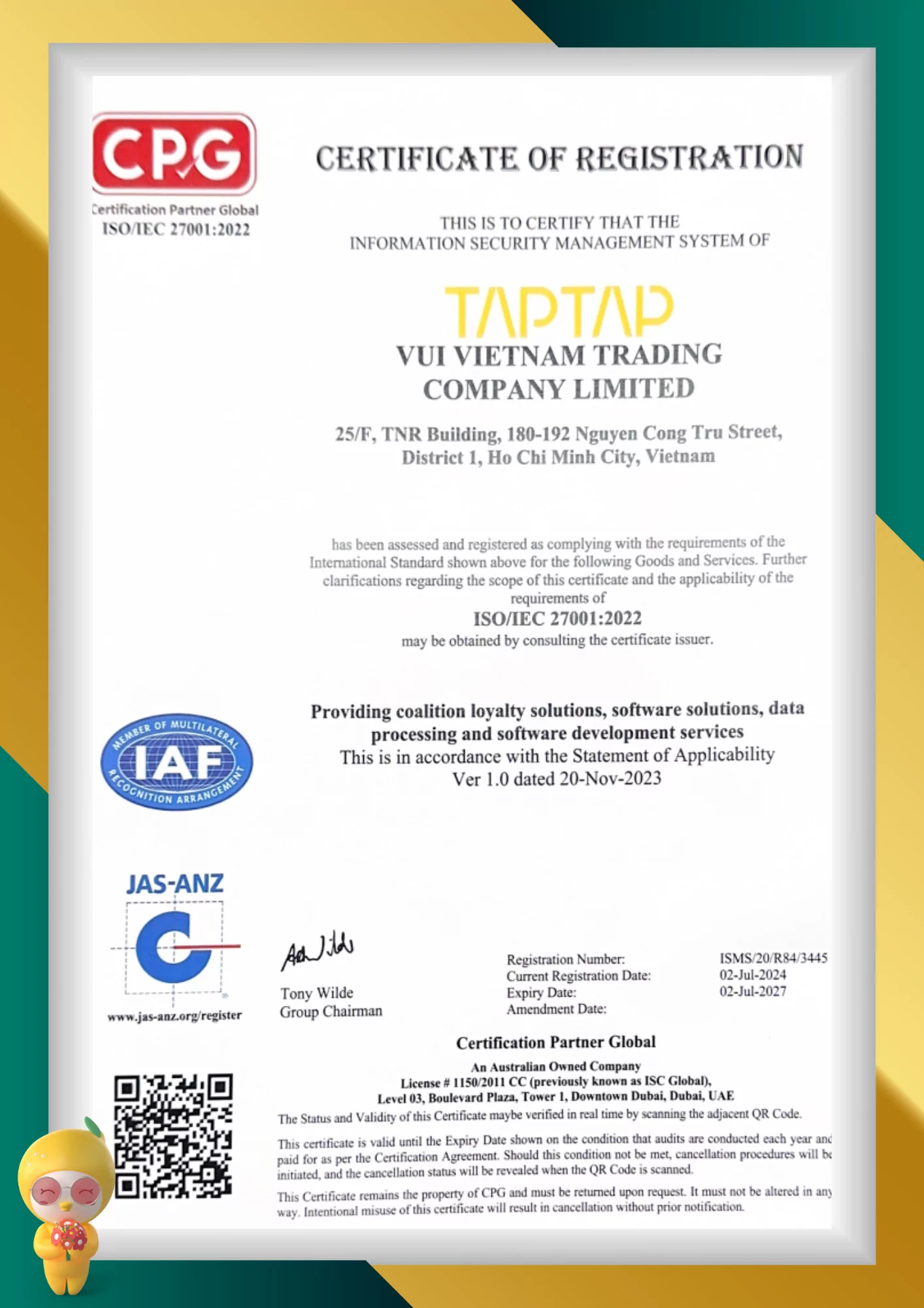 TAPTAP x ISO 270012022