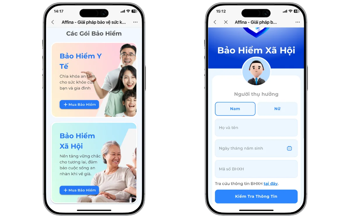 Hướng dẫn đăng ký BHYT & BHXH của AFFINA trên TAPTAP 1 1