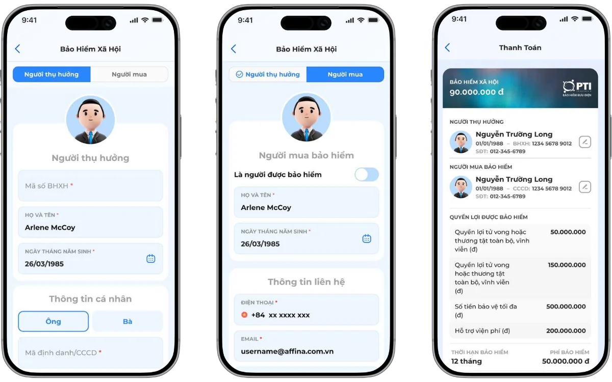 Hướng dẫn đăng ký BHYT & BHXH của AFFINA trên TAPTAP 2 2